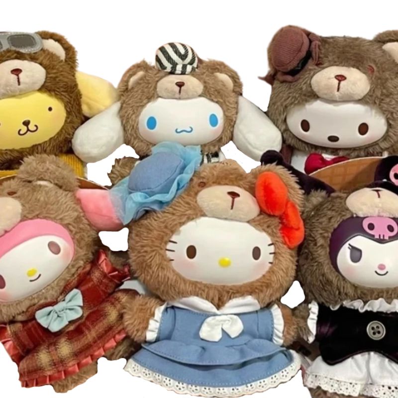 Boneco Labubu Hello Kitty Ursinho