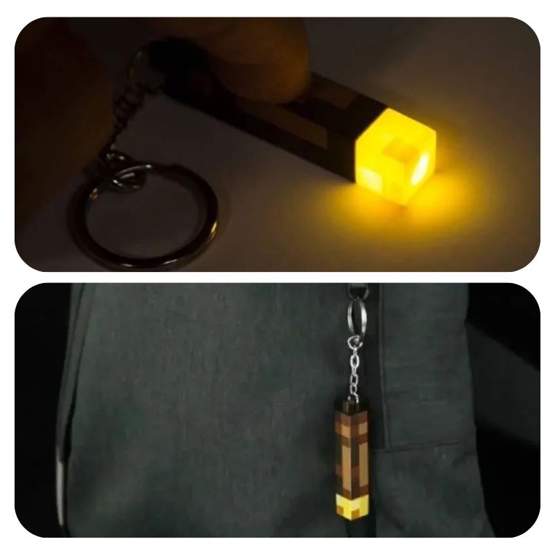 Chaveiro Tocha Iluminada Minecraft