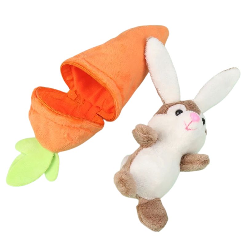 Mini Coelho de pelúcia com cenoura